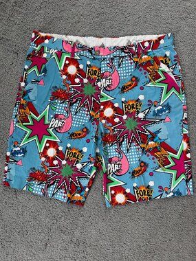 "Partoon" Golf Shorts from Royal & Awesome - Loud and Funky -Men's Sz. 40 - VGUC